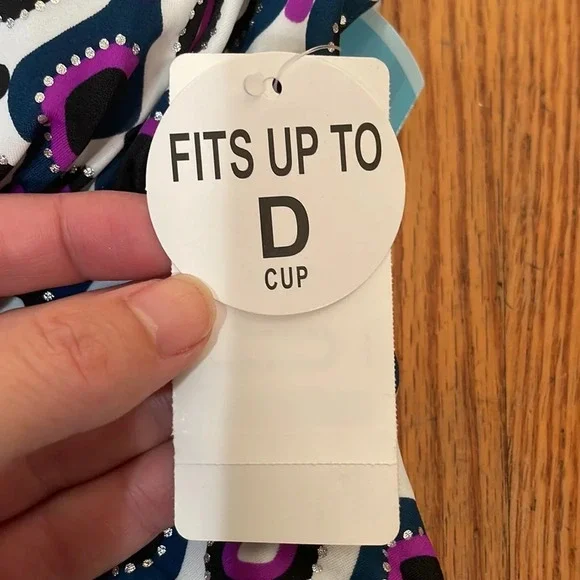 Swim Solutions Printed Hip Minimizer One-Piece Swimsuit‎ Purple 16 - Picture 9 of 11